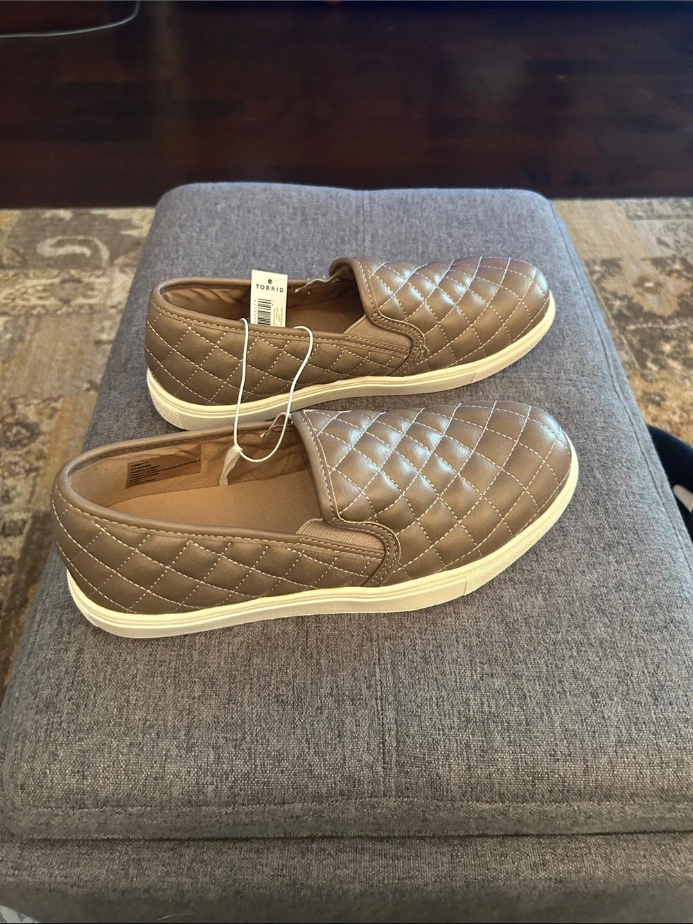 torrid Quilted Slip-On Loafers in Taupe/Brown